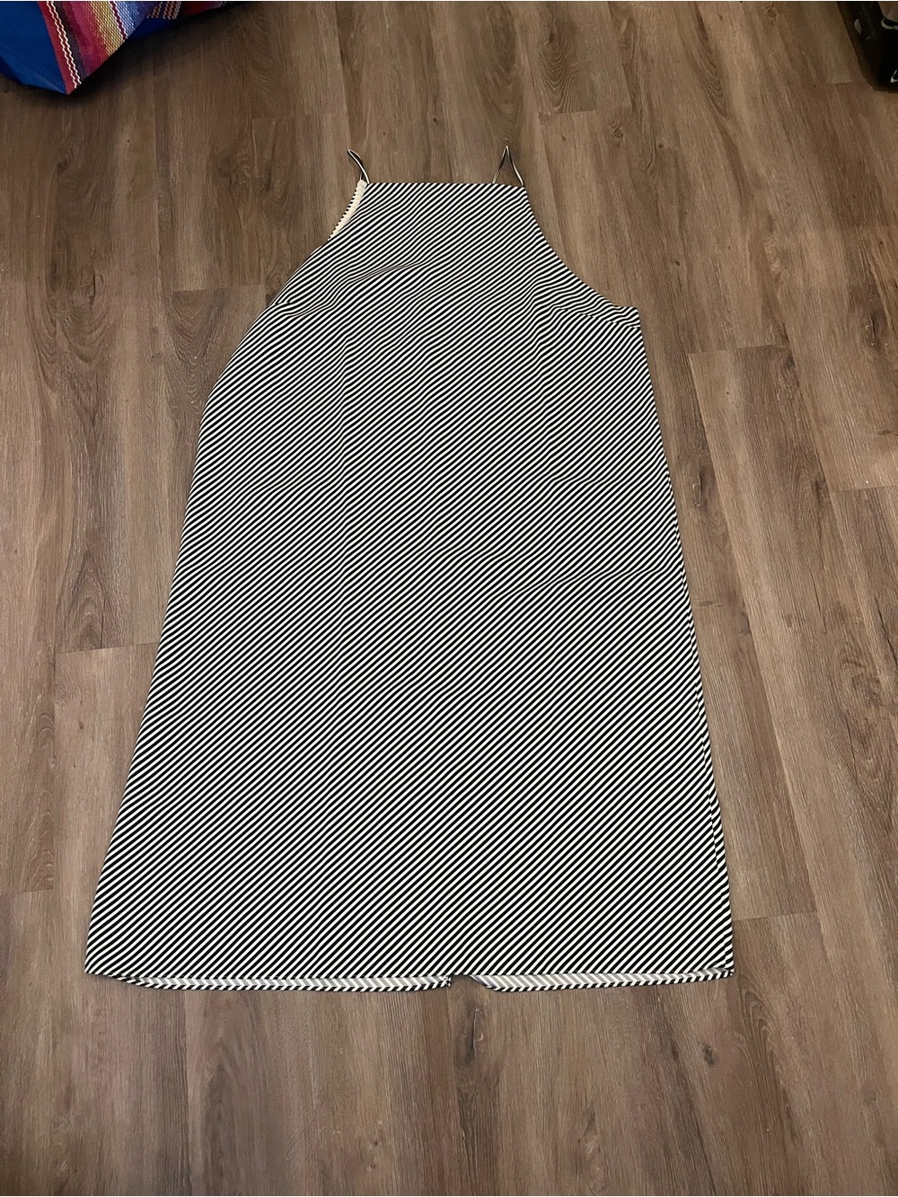 H&M Black and Cream Striped Silky Maxi Dress